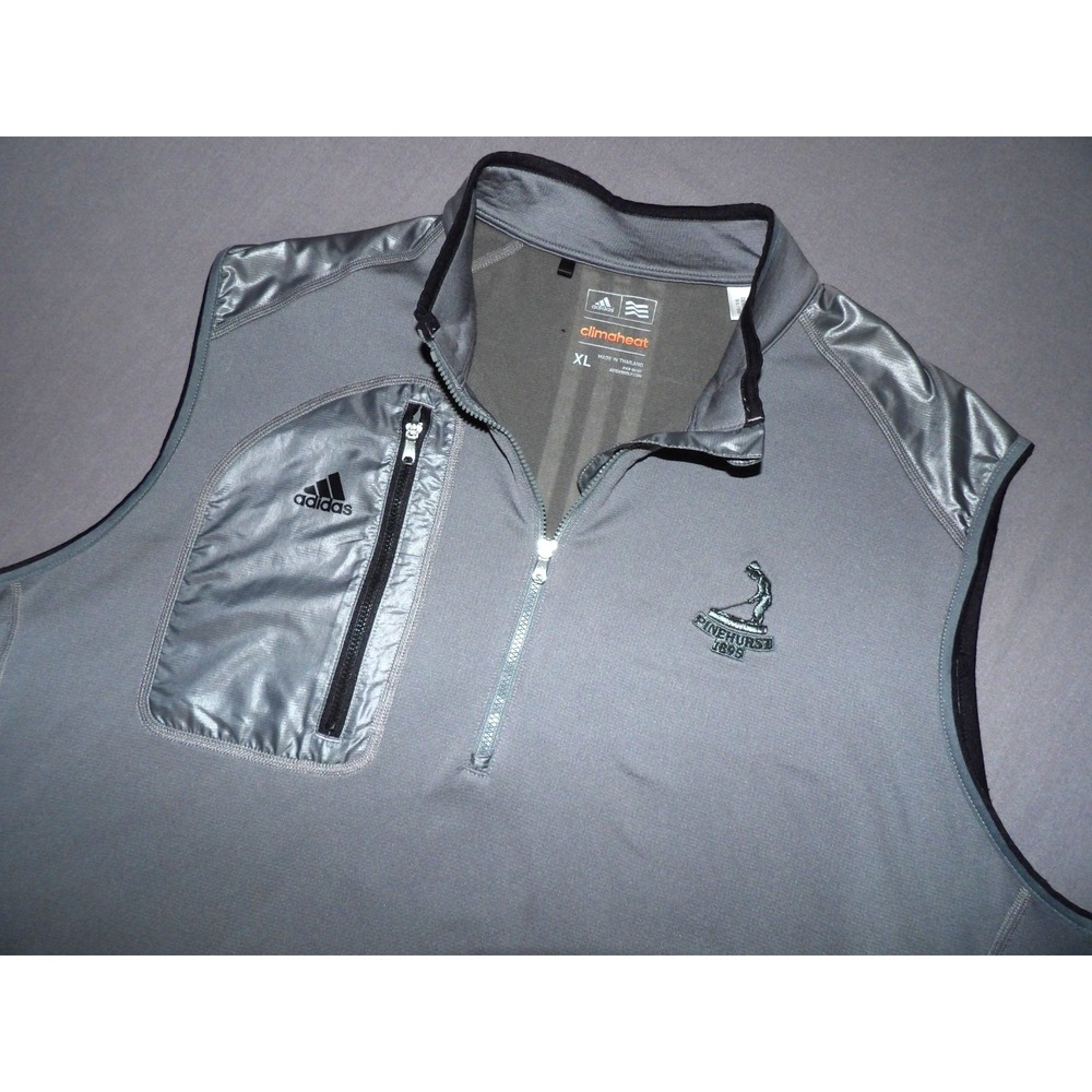 ADIDAS Clima Heat PINEHURST Gray 1/4‎ Zip Performance Golf Vest Jacket Men's XL